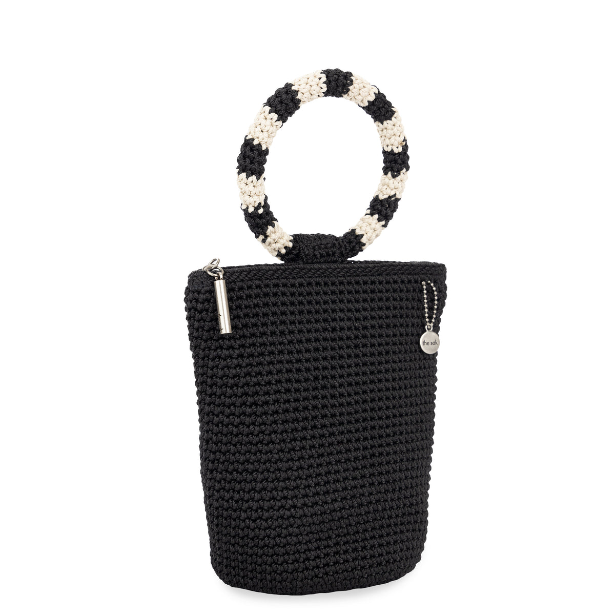 Straw Bucket Tote Bags with Ring Handle