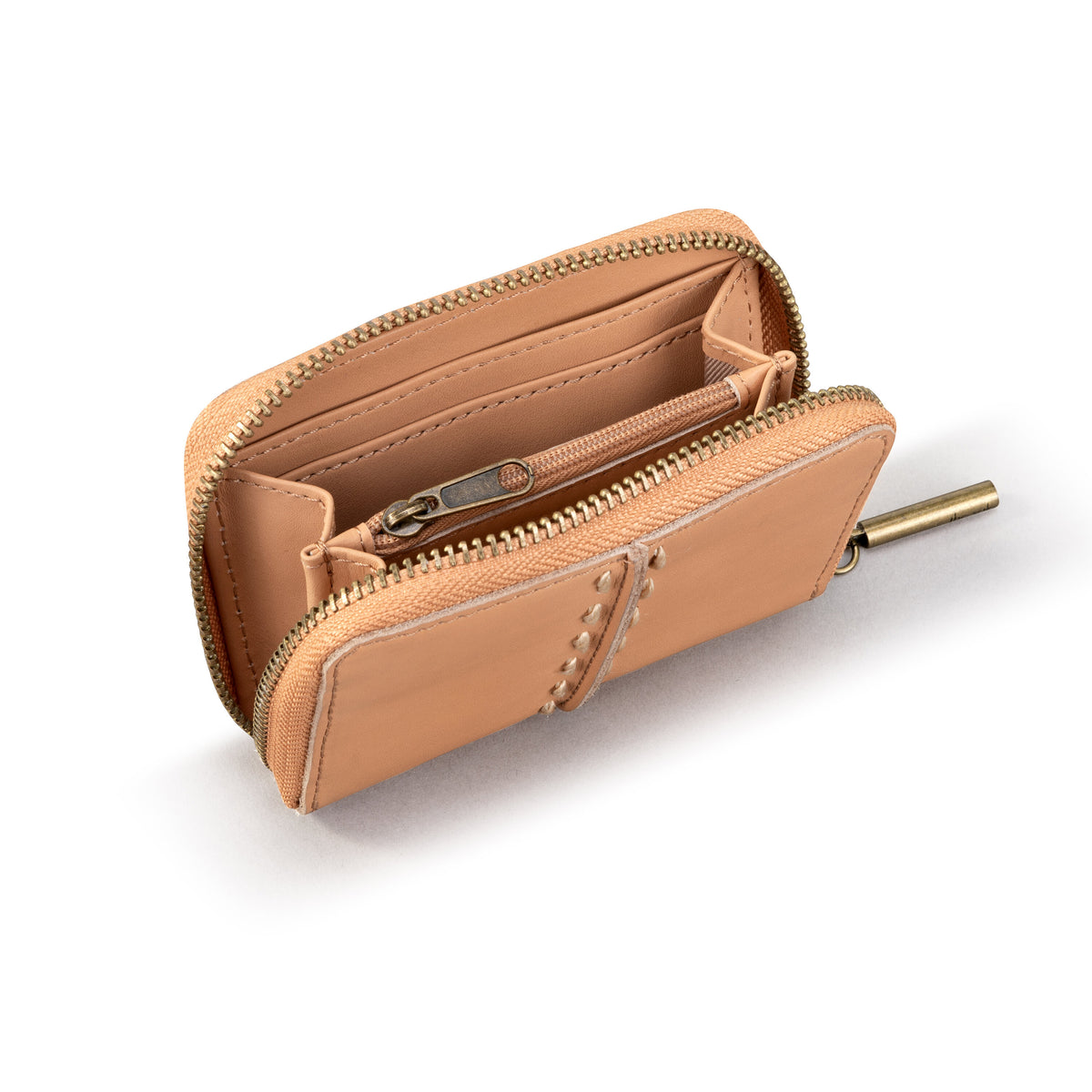 The Sak Essential Zipper Wallet in Leather, Dusty Blue