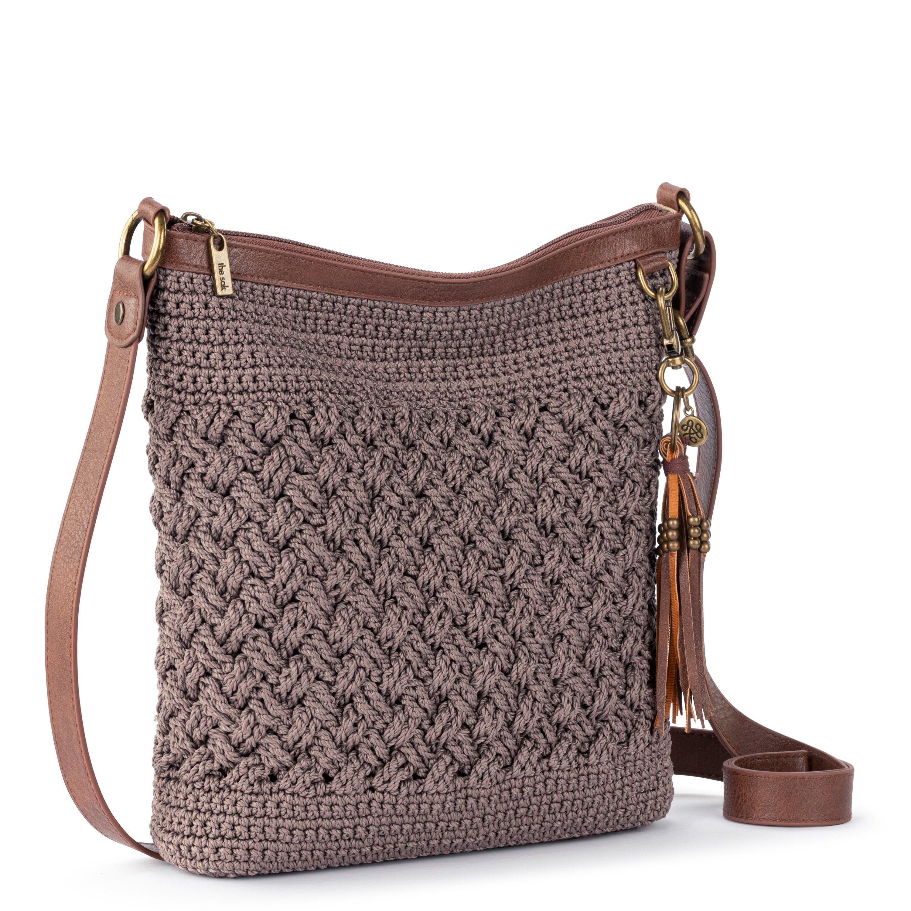 The Sak S Iris Large Smartphone Crossbody Bag In Leather in Natural
