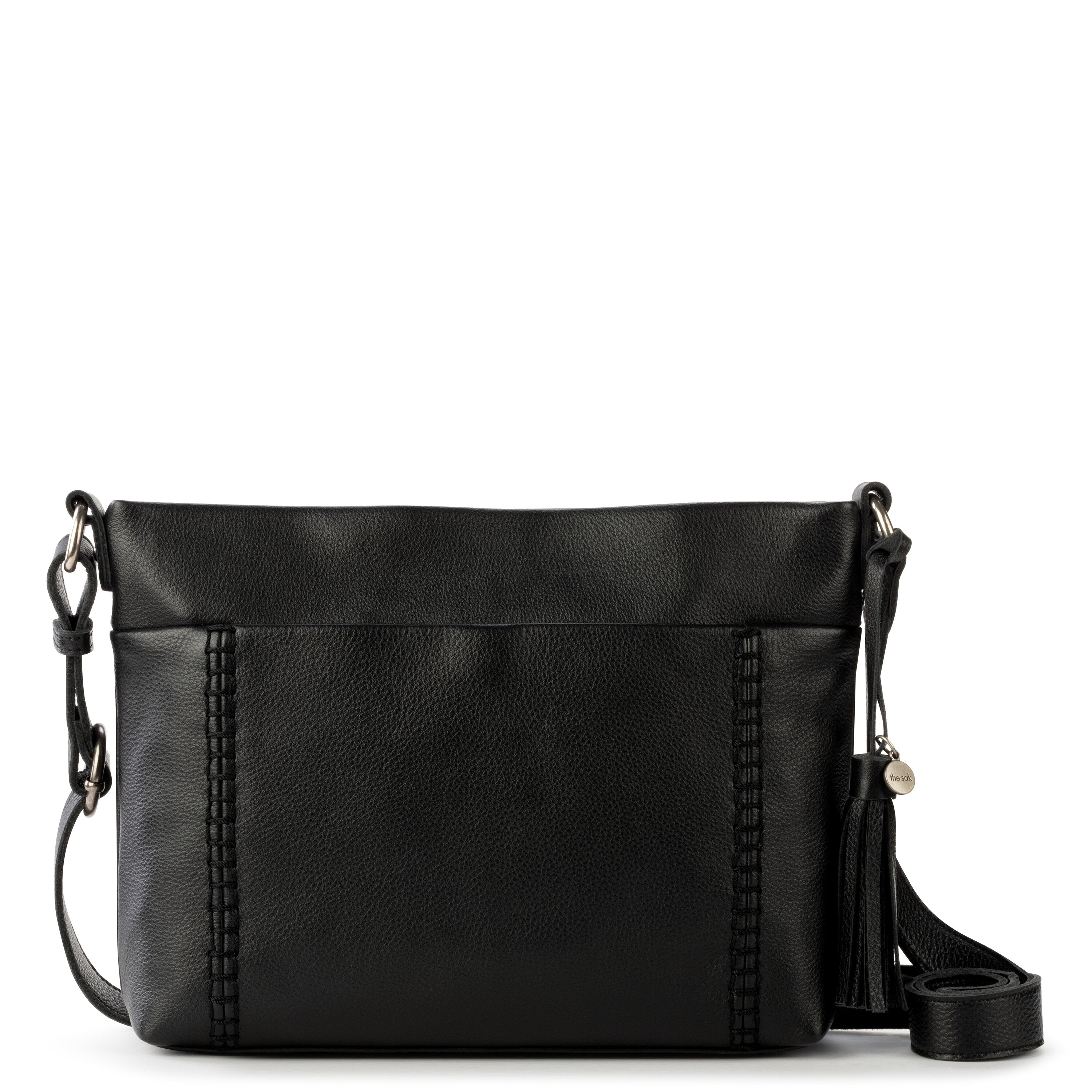 The Sak Large Genuine Pebble Leather Shoulder Bag in Black - Etsy