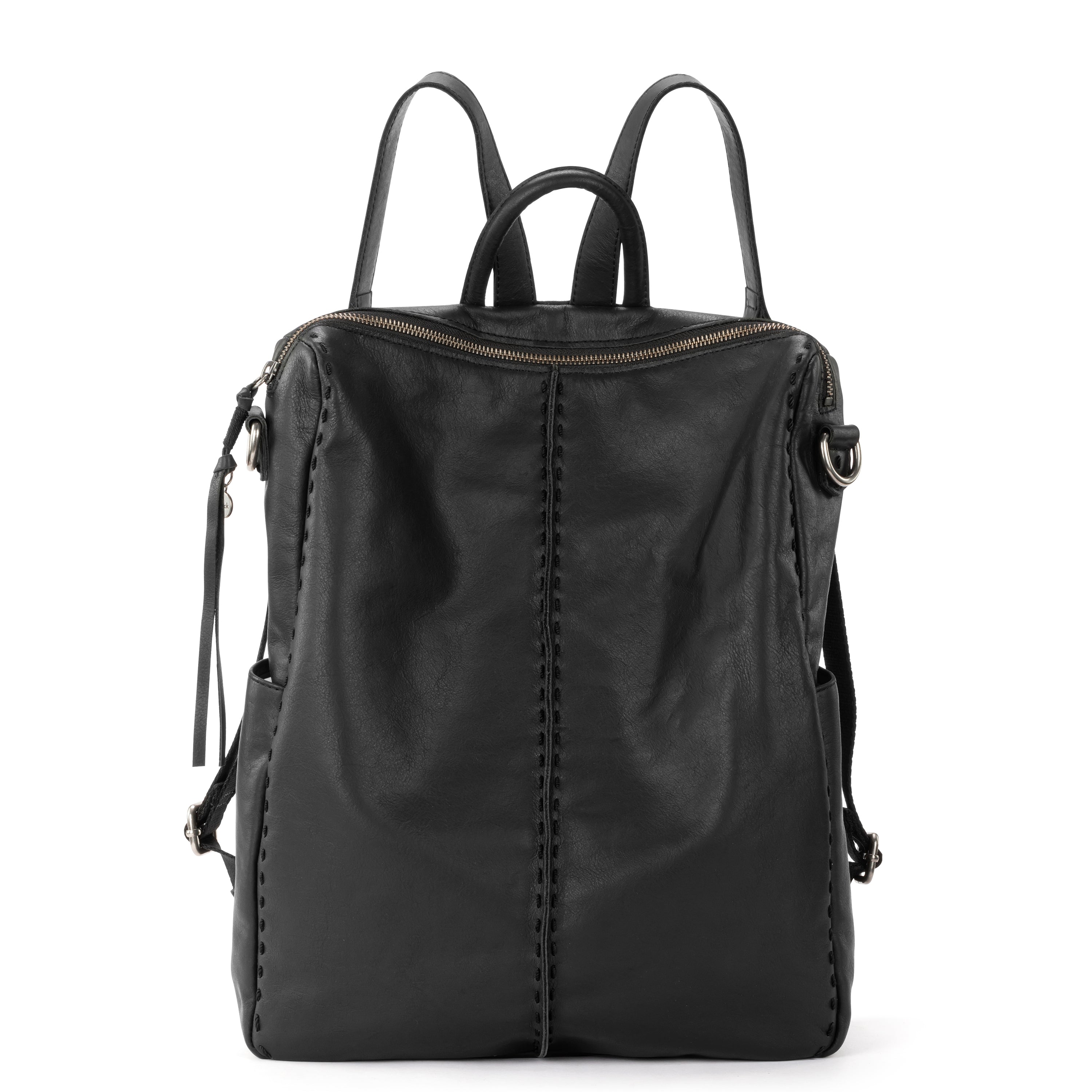 Leather Backpack Purse , Black