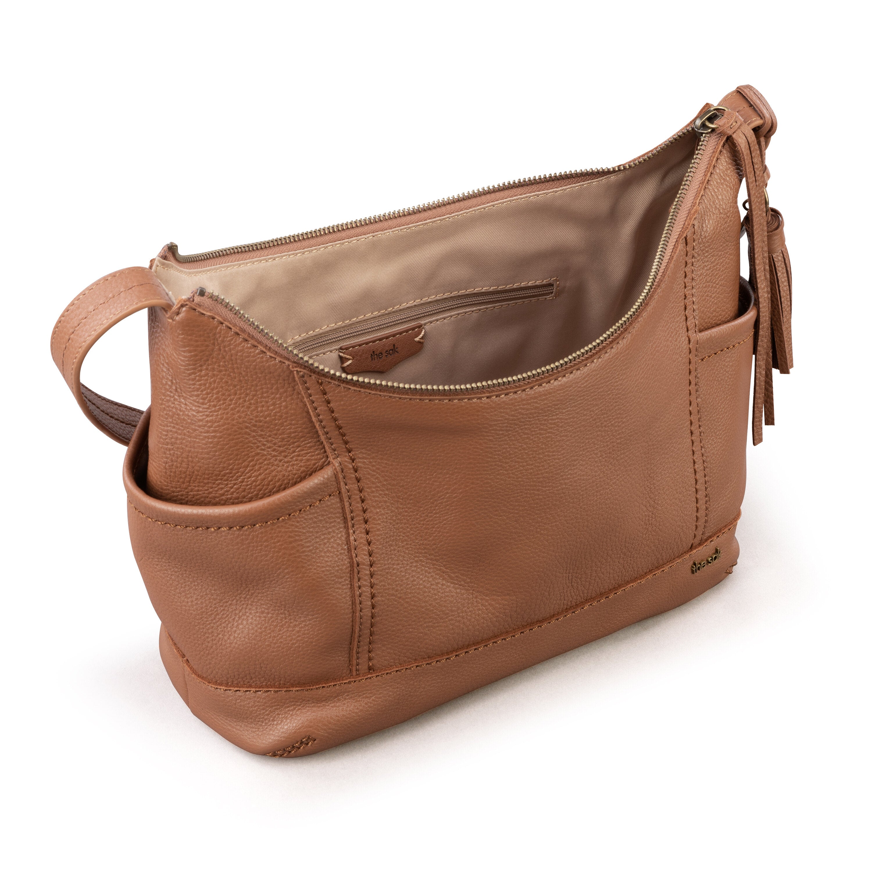 The Sak Dark Brown Pebbled Leather Shoulder Bag Purse Brown | eBay