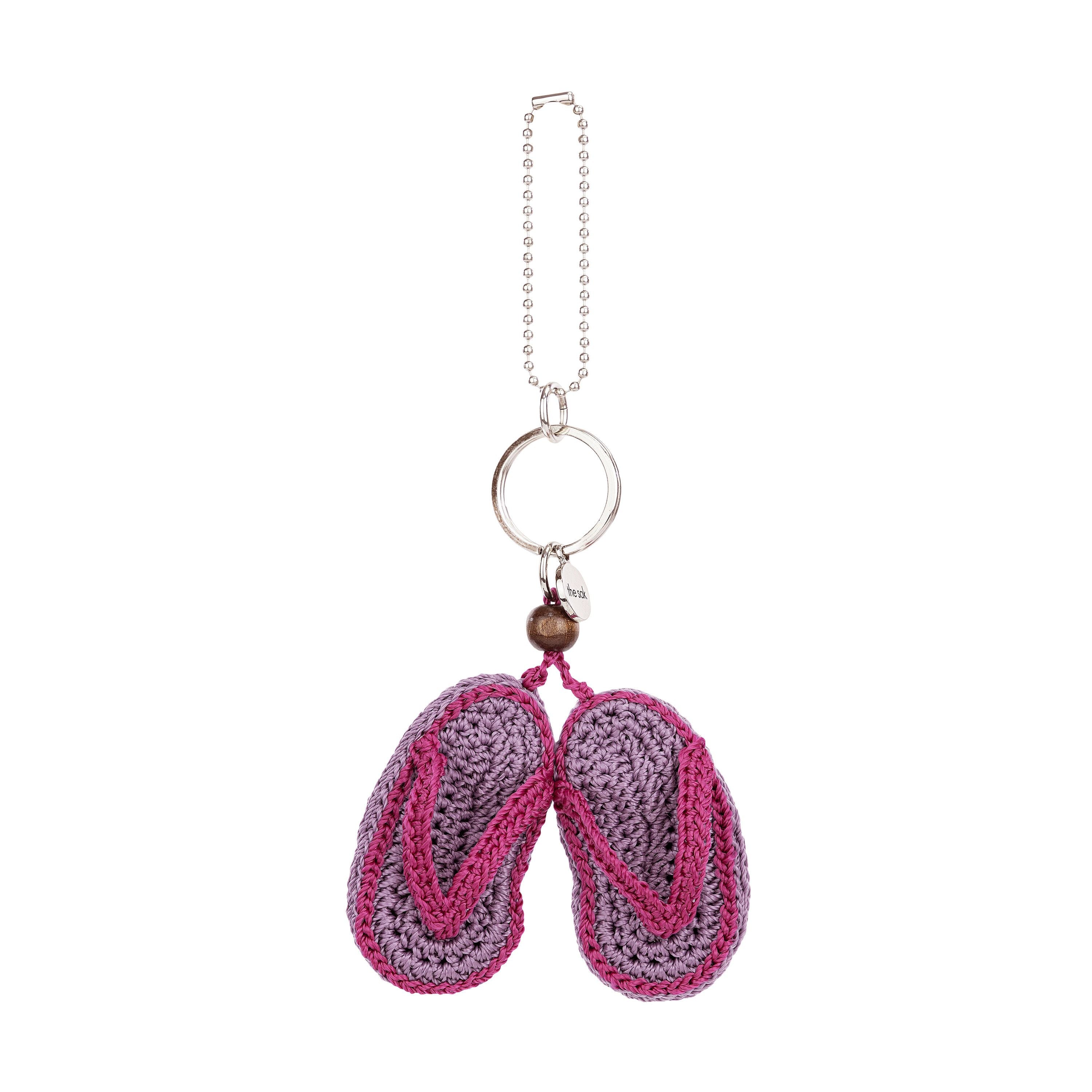 The Sak Crochet Pink Coin Purse Small Pouch Cherries Strawberry Charm Key  Ring - $22 - From Emmie